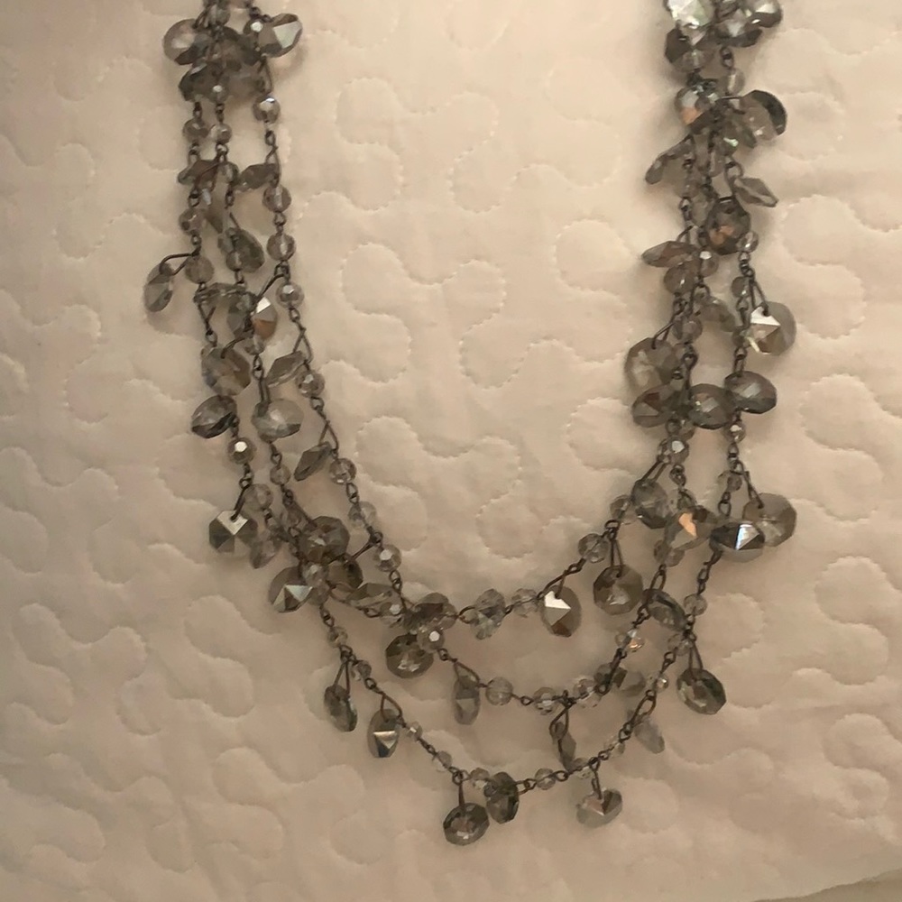 Layered crystal necklace